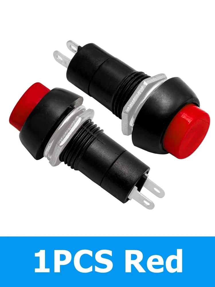 12mm Push Button Switch 2-Pin Momentary Self-Lock ON/OFF 3A 150V Push Button Switch Axl 1PCS Red