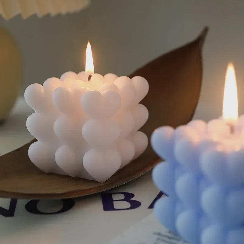 Silicone Candle Mold – Heart Pyramid Honeycomb DIY Craft Mold Silicone Craft Mold Axl