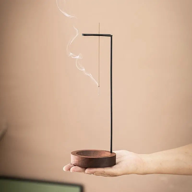 Upside Down Incense Burner – Wood & Metal Anti-Ash Holder Incense Burner Axl