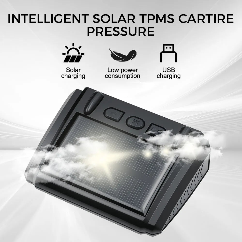 Solar TPMS Tire Pressure Monitor – 4 External Sensors & LCD Tire Pressure Monitor Axl