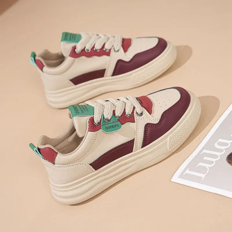 Women's Platform Sneakers – Lace-Up Casual Board Shoes Platform Sneakers Axl