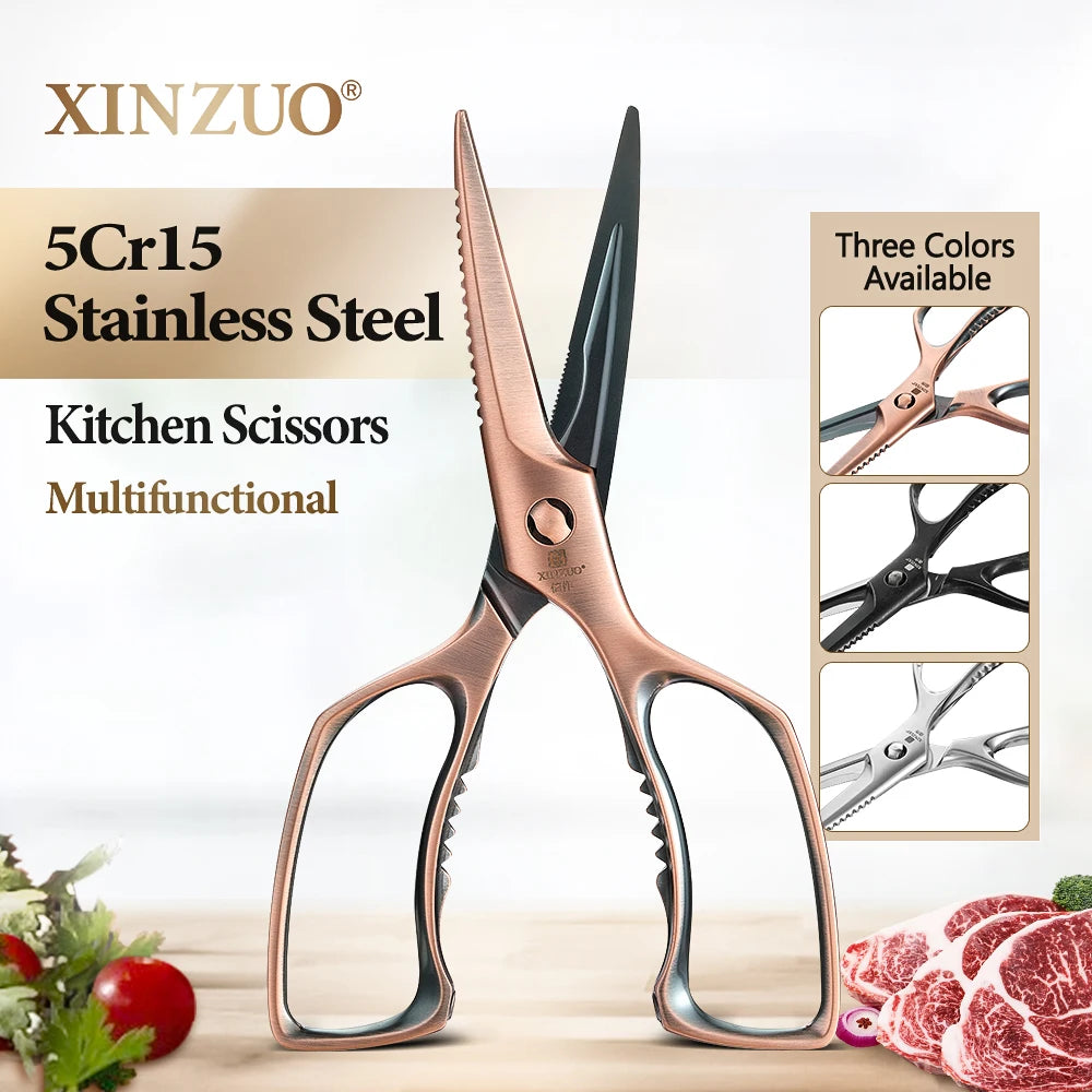 XINZUO Stainless Steel Kitchen Shears – Ergonomic Grip Scissors Kitchen Shears Axl