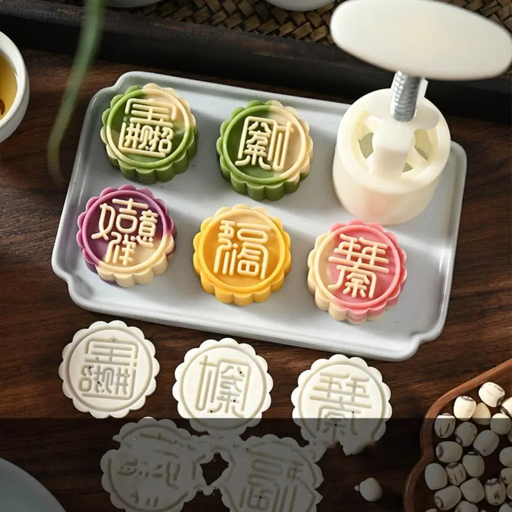 Mooncake Mold – Sakura Flower Stamp & Fondant Cake Tool Baking Mold Axl J 5pcs