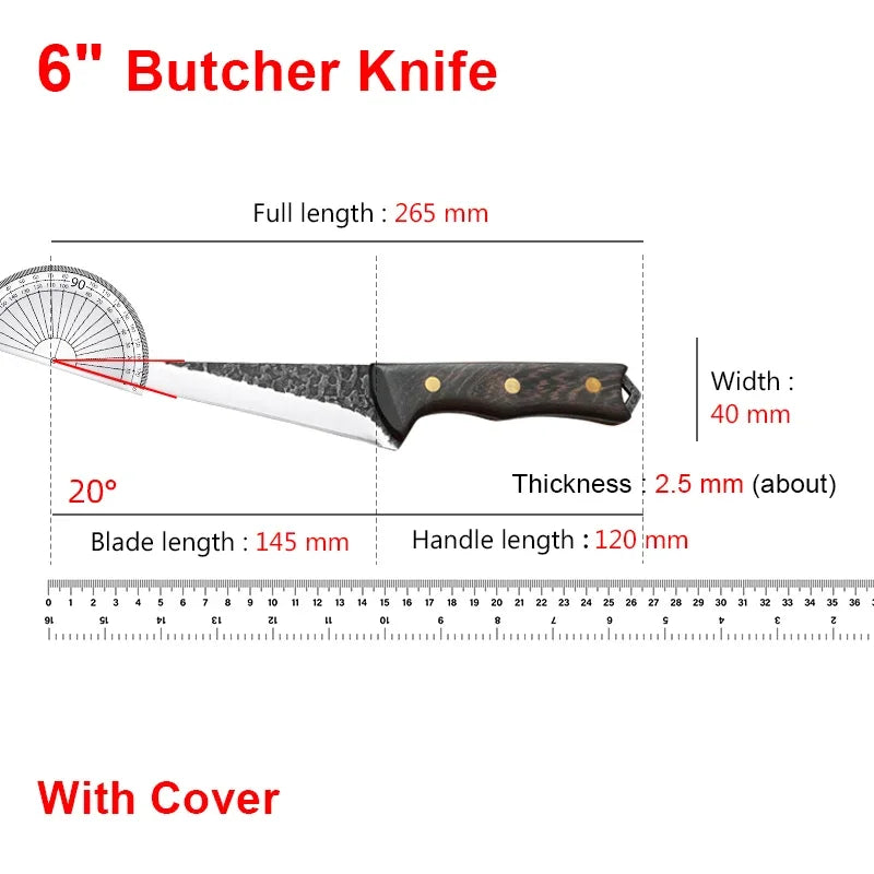 InLeung Stainless Steel Boning & Filleting Knife – Wood Handle Kitchen Boning Knife Axl