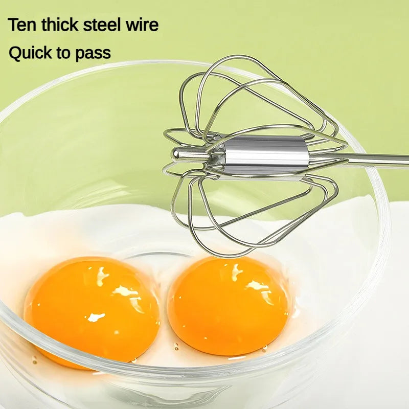 Stainless Steel Manual Egg Beater – Rotary Whisk for Baking Manual Egg Beater Axl