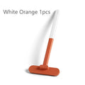 Long Handle Cleaning Brush – Wet Dry Dual Use for Glass & Pet Hair Cleaning Brush Axl white orange As whown