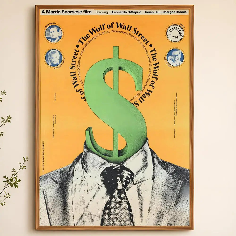 Wolf of Wall Street Movie Poster – Peel & Stick PVC Wall Art Movie Wall Poster Axl
