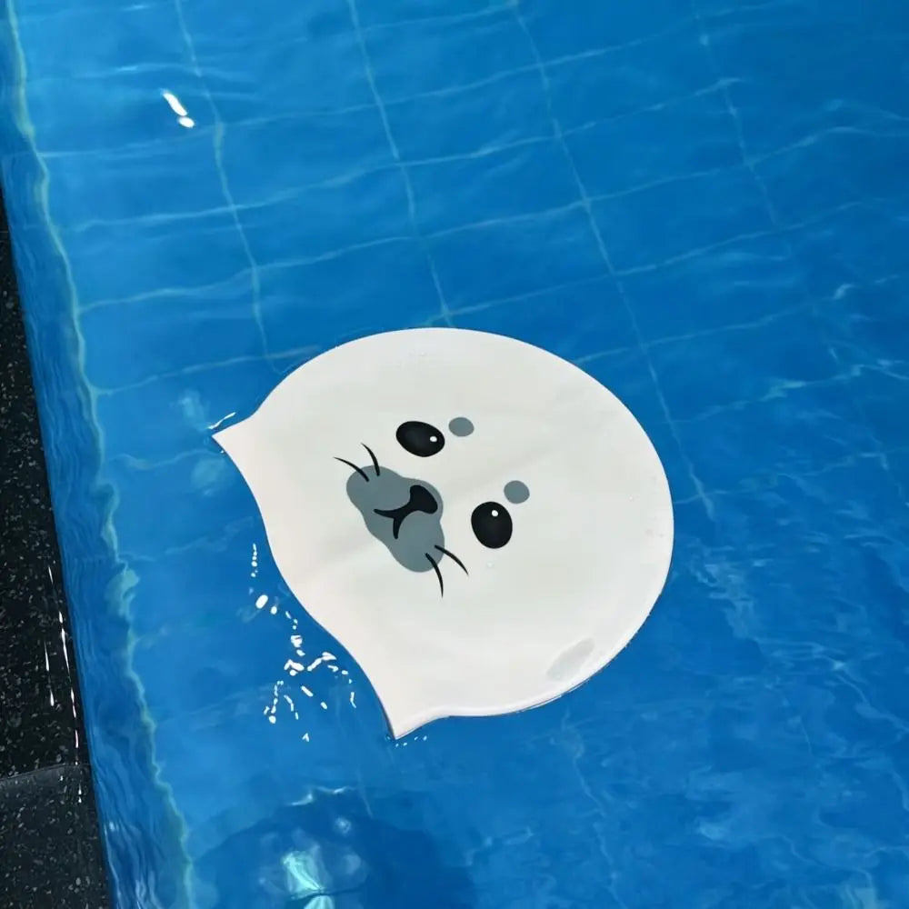 Funny Animal Print Silicone Swim Cap – Waterproof Ear Protection Silicone Swim Cap Axl