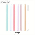 KEMORELA 6-Pack Reusable Silicone Straws with Cleaning Brush Reusable Drinking Straws Axl 6PCS-Large