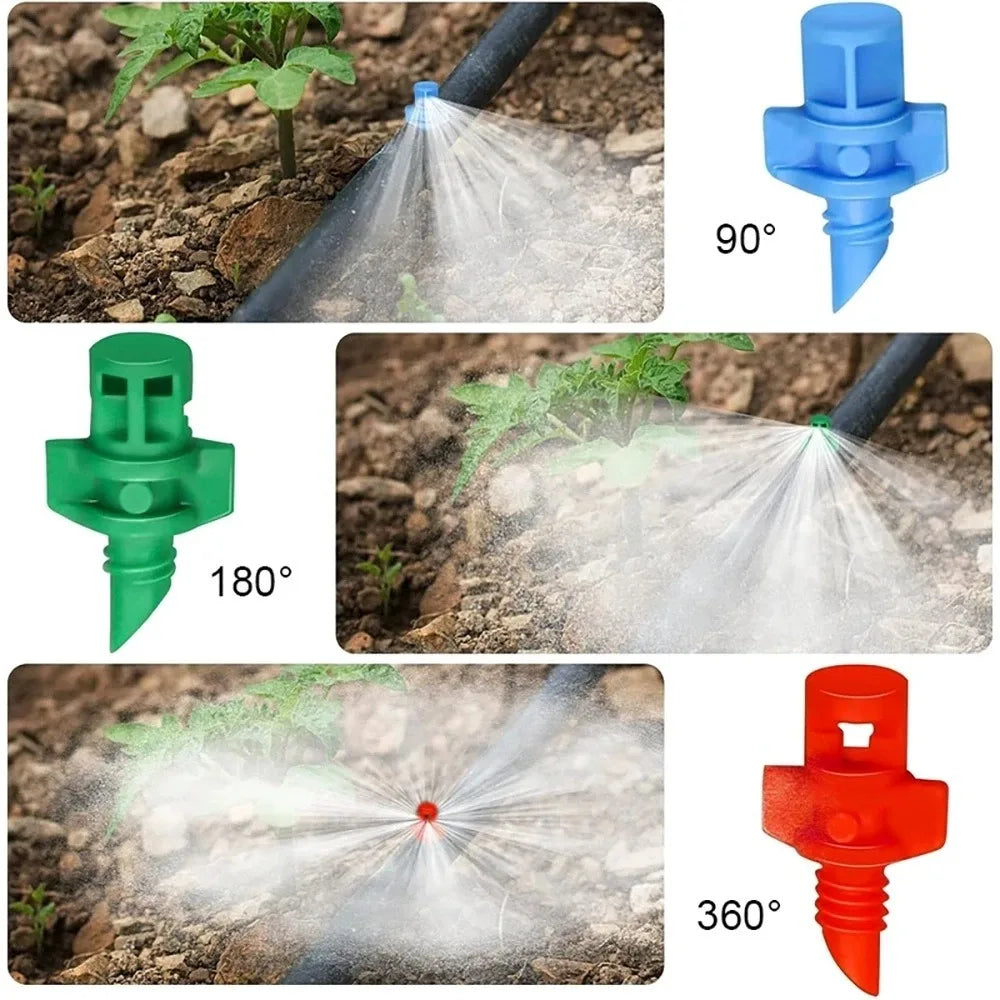 60-Pack Micro Atomizing Garden Sprinkler Nozzles 90°180°360° Drip Irrigation Nozzles Axl