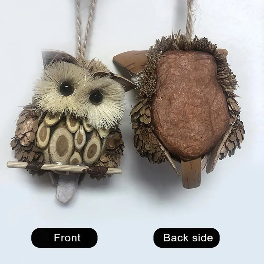 Handcrafted Straw Owl Hanging Ornament | Rustic Home Decor Hanging Ornament Axl