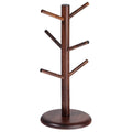 Bamboo Mug Tree Stand – 6-Cup Space-Saving Kitchen Organizer Mug Tree Stand Axl Brown