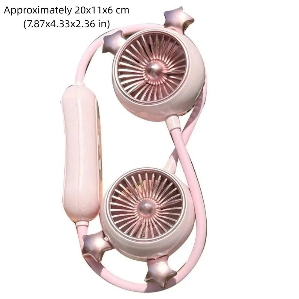 Foldable USB Rechargeable Neck Fan – Quiet Hands-Free Cooling Wearable Neck Fan Axl
