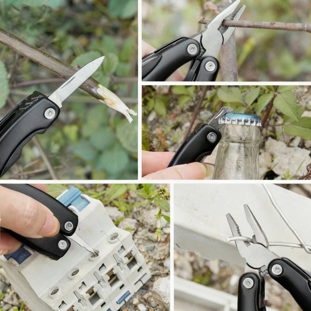 Multitool Folding Pliers – Mini EDC Pocket Camping Survival Folding Multitool Pliers Axl