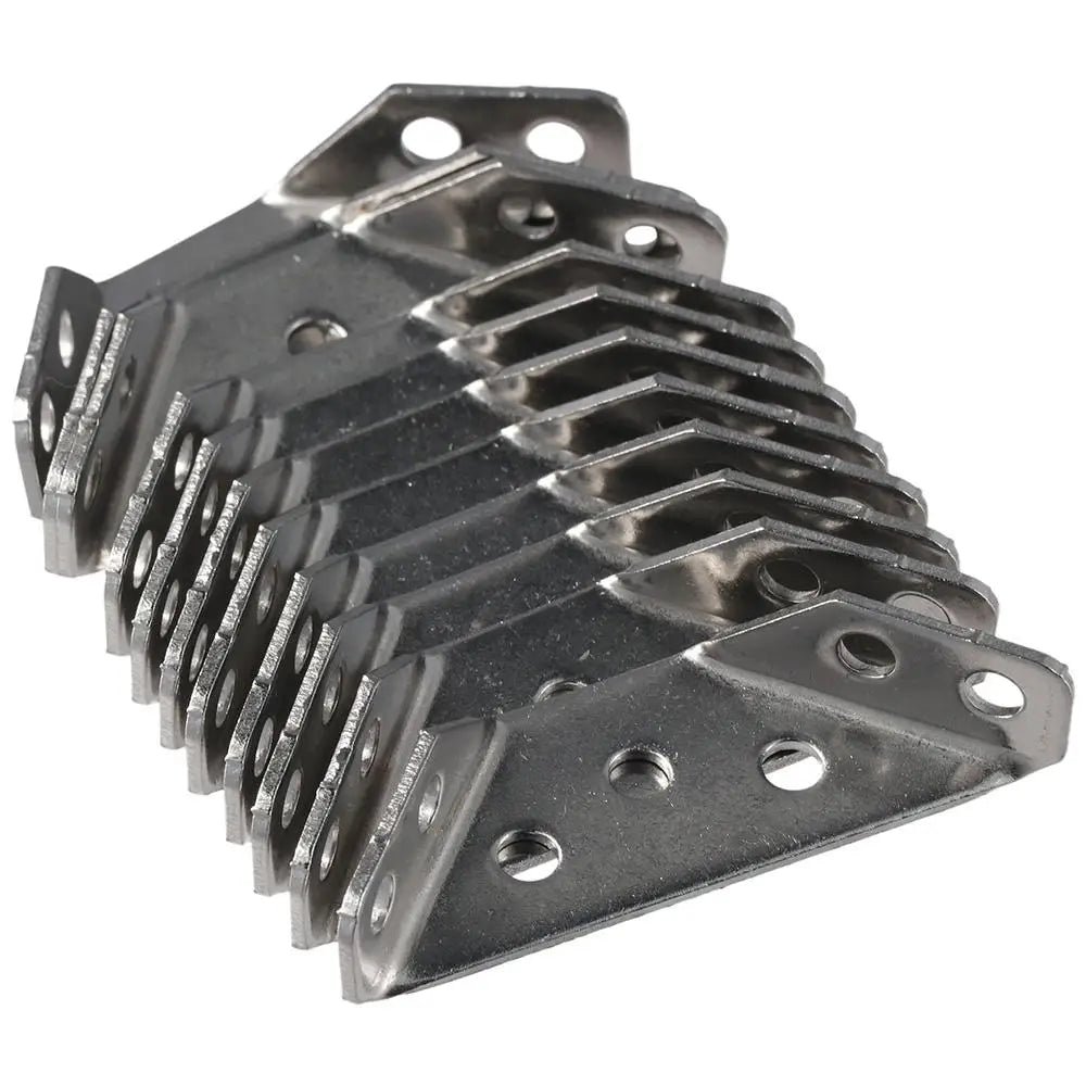 10-Pack Stainless Steel Trapezoid Angle Corner Brackets – Furniture Corner Angle Brackets Axl