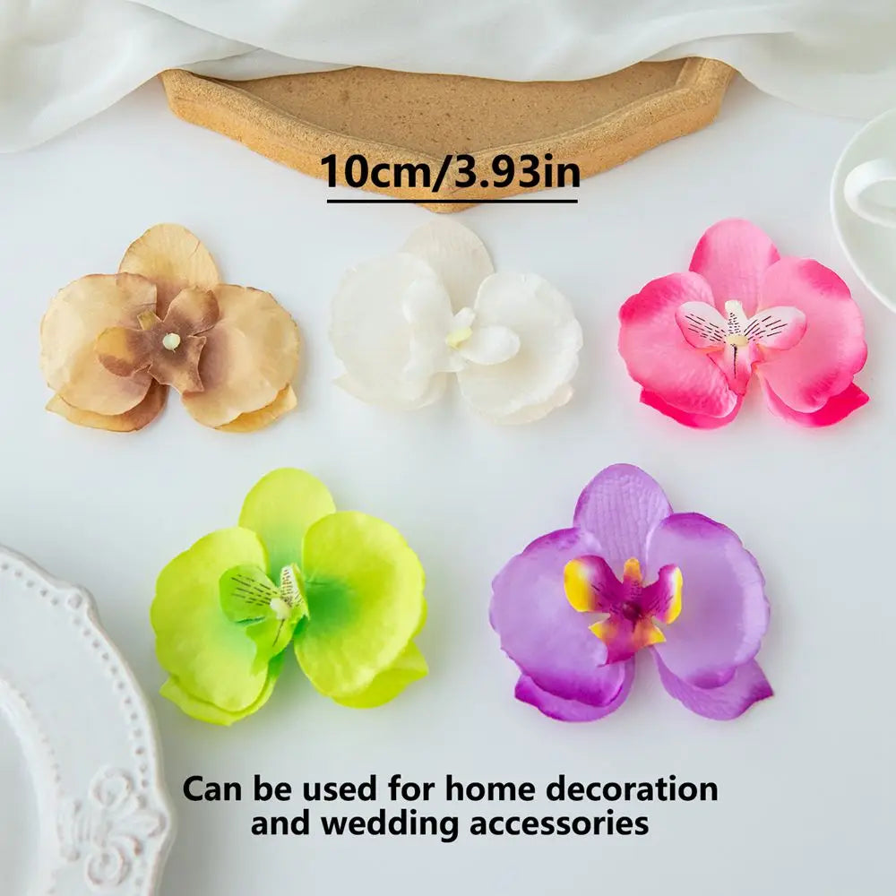 Artificial Silk Orchid Flower Heads 20/40 Pcs – DIY Decor Artificial Flower Heads Axl