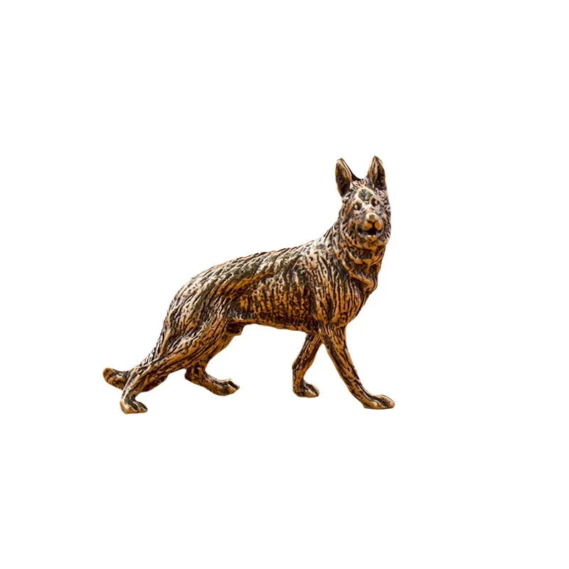 Vintage Brass German Shepherd Dog Statue Miniature Figurine Brass Animal Figurine Axl Left style