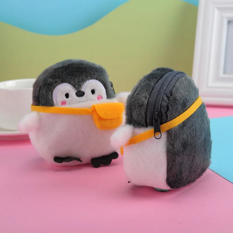Kawaii Penguin Plush Coin Purse – Cute Mini Zipper Wallet Plush Coin Purse Axl