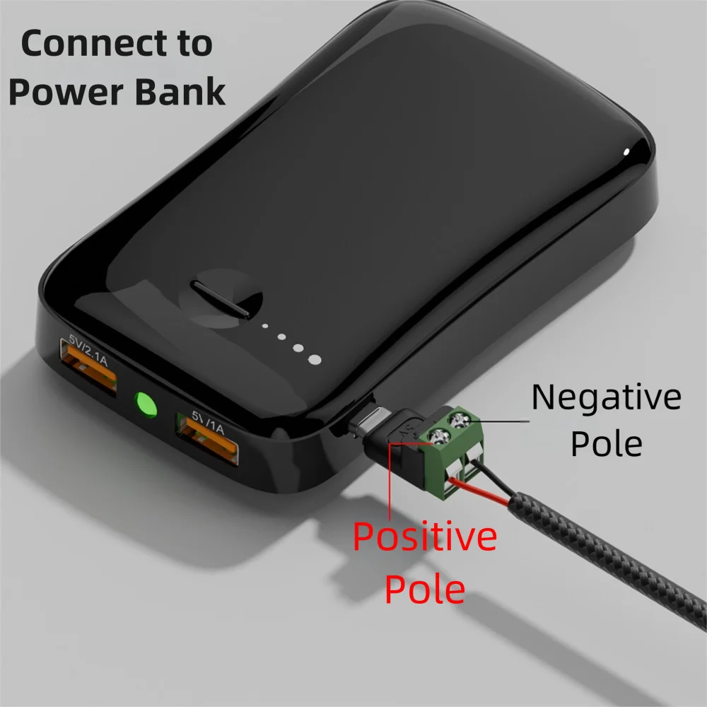 USB-C to 2-Pin Screw Terminal Adapter | 5V 3A Solderless Plug USB Terminal Adapter Axl
