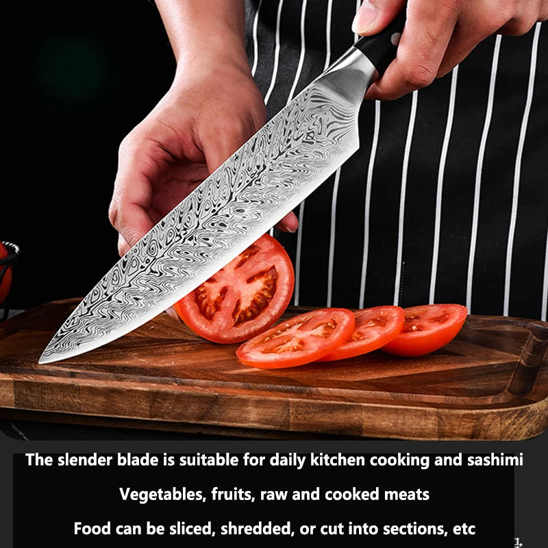 8-Inch Chef's Knife – Laser-Pattern Stainless Steel Blade Chef's Knife Axl