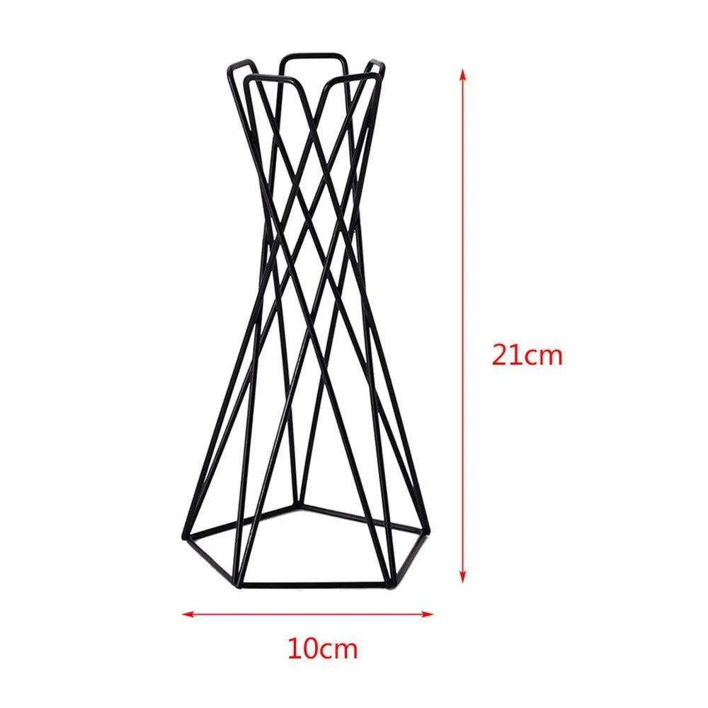 Nordic Geometric Iron Air Plant Holder | Tillandsia Stand Air Plant Stand Axl black