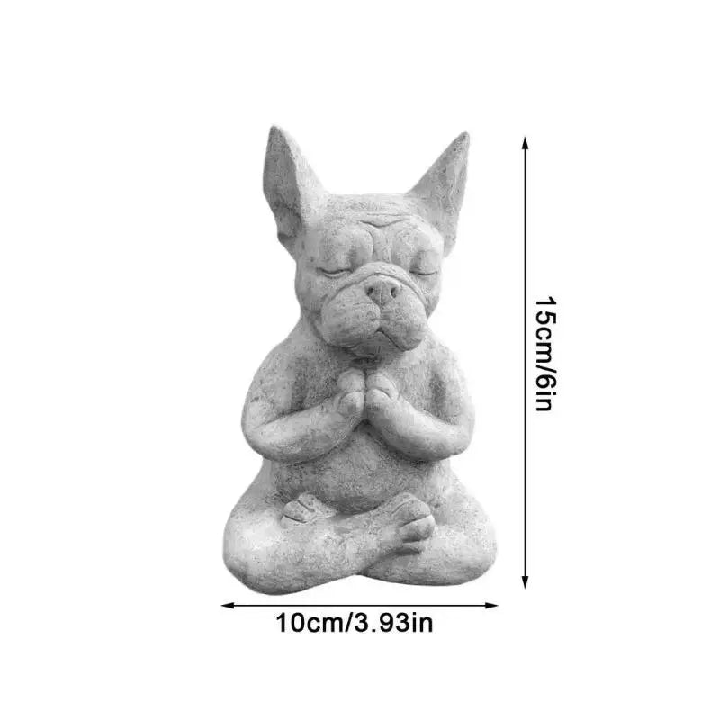 Yoga Pose Meditation Dog Resin Statue – Garden & Home Decor Garden Resin Statue Axl WHITE