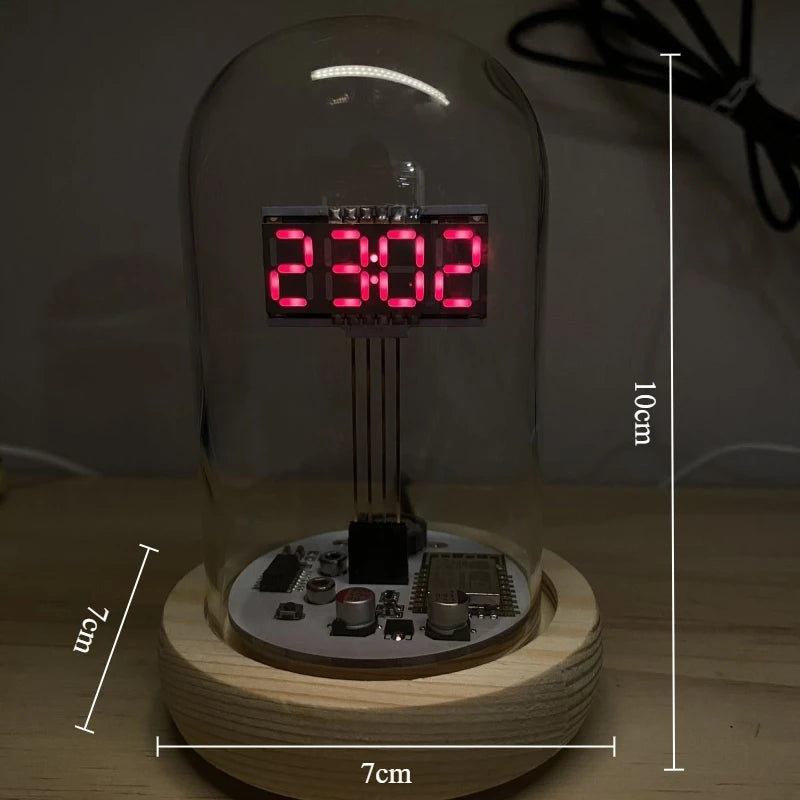 Retro Nixie WiFi Desk Clock – Transparent Glass Digital Clock Digital Desk Clock Axl