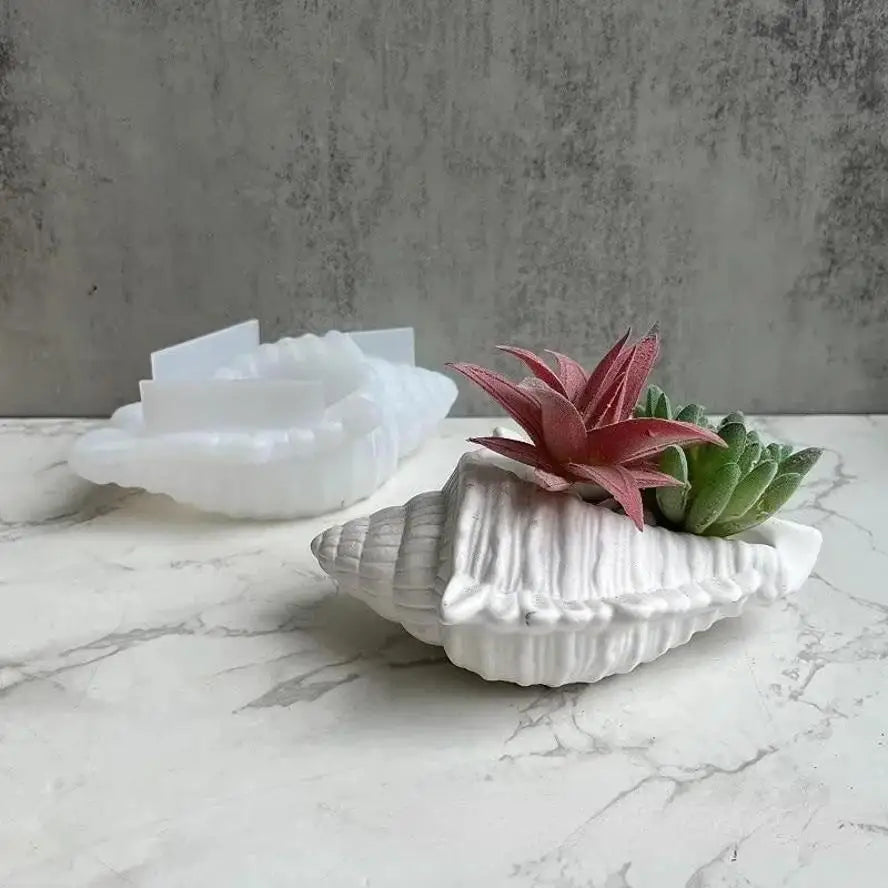 Conch Silicone Mold – Concrete, Resin & Plaster Flower Pot DIY Craft Silicone Mold Axl