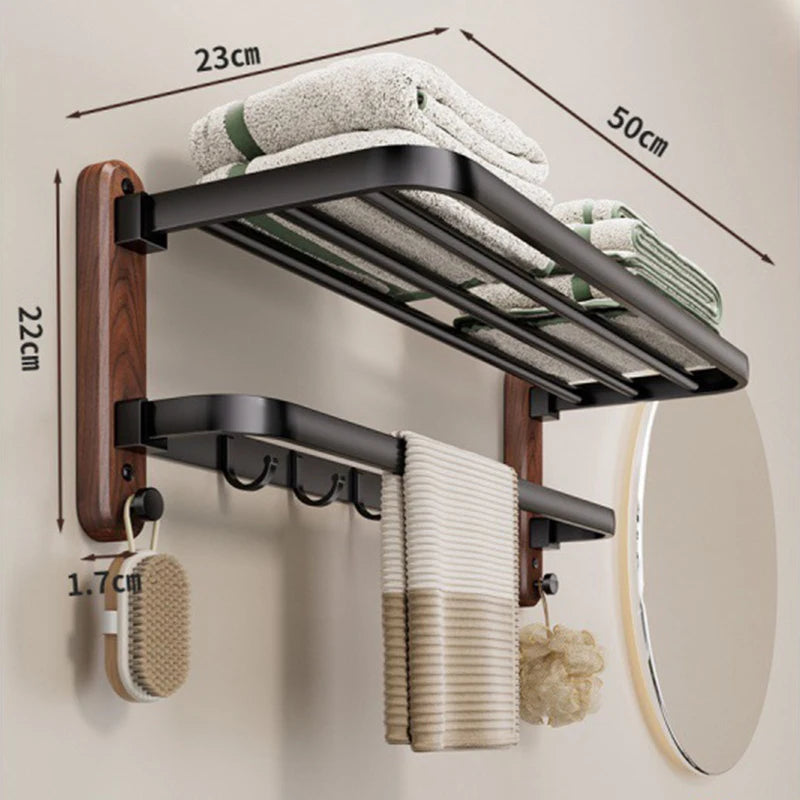 Wall-Mounted Wood & Metal Storage Shelf | Modern 2-Tier Rack Wall Storage Shelf Axl 50cm