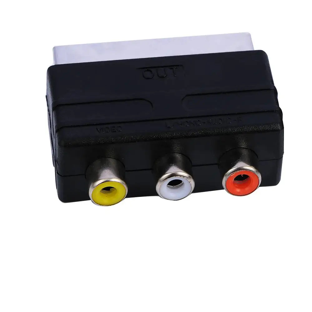 SCART Male to 3 RCA Female Adapter for TV DVD AV Converter AV Cable Adapter Axl