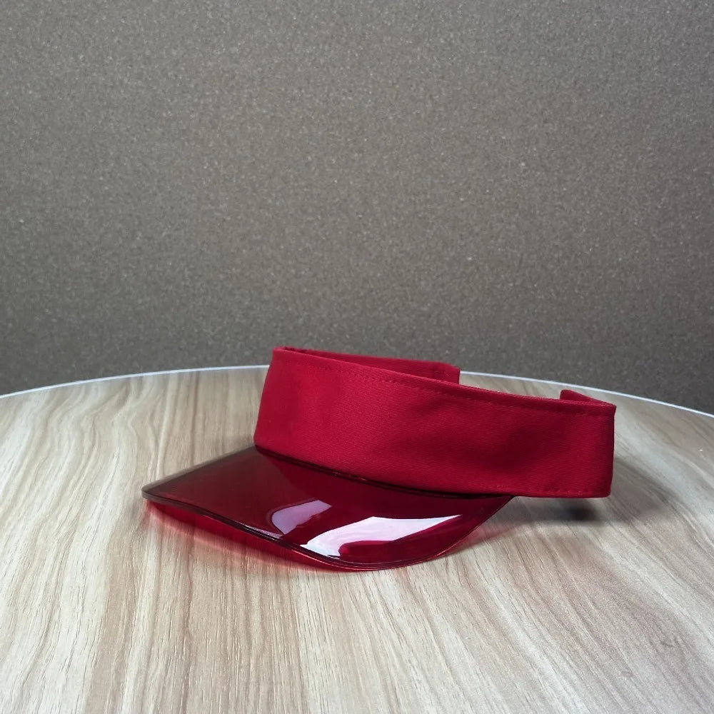 UV Protection Leopard Print Visor Cap – Women's Sun Hat Sun Visor Cap Axl Red