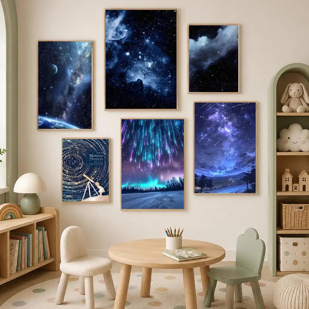 Starry Sky Self-Stick PVC Wall Poster – HD Waterproof Decor Wall Art Poster Axl
