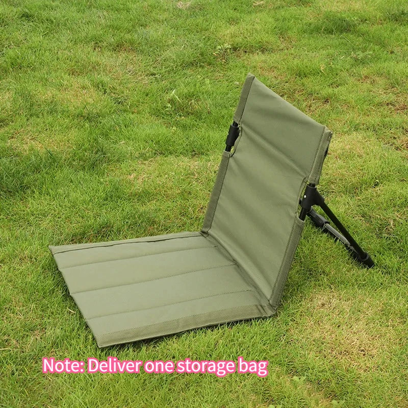 Foldable Camping Floor Chair – Oxford Cloth Backrest Picnic Chair Foldable Camping Chair Axl green-short