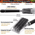 Wire Bristle BBQ Grill Brush & Scraper | Triple Scrubber BBQ Grill Brush Axl 1pcs-black36578