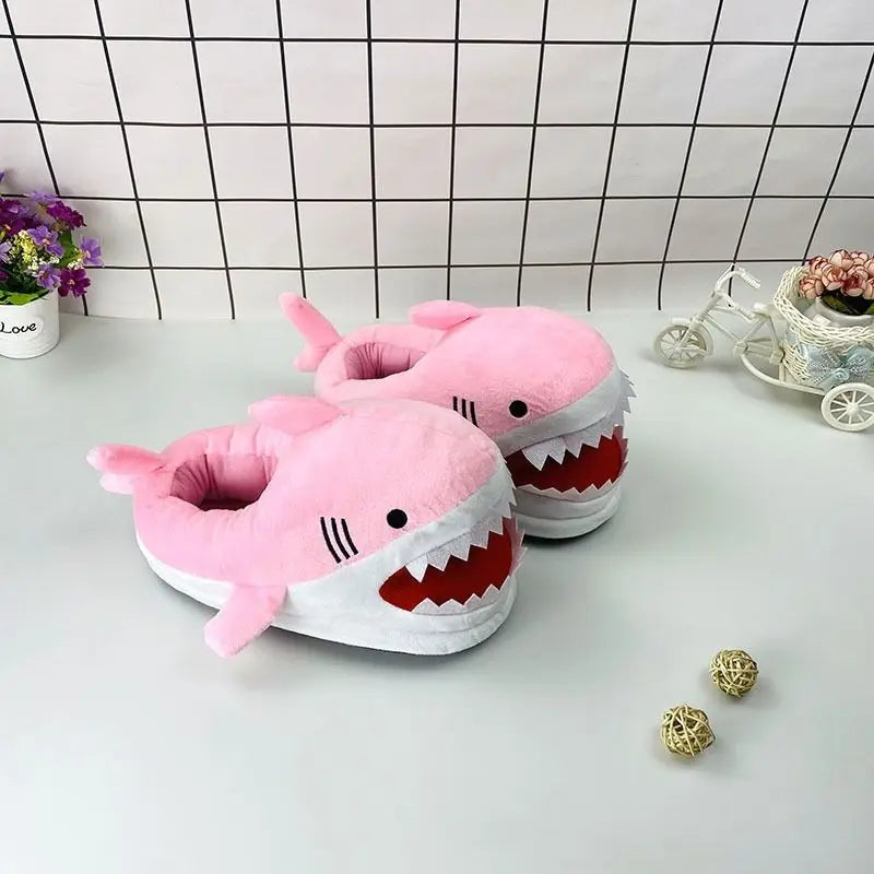 Shark Slippers for Women – Fluffy Faux Fur Indoor Slides Novelty Indoor Slippers Axl