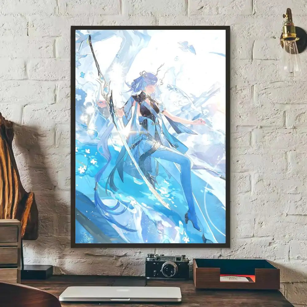 Wuthering Waves Jinhsi Wall Poster – HD Removable Decal Wall Poster Decal Axl Black13 21X30cmNoframe
