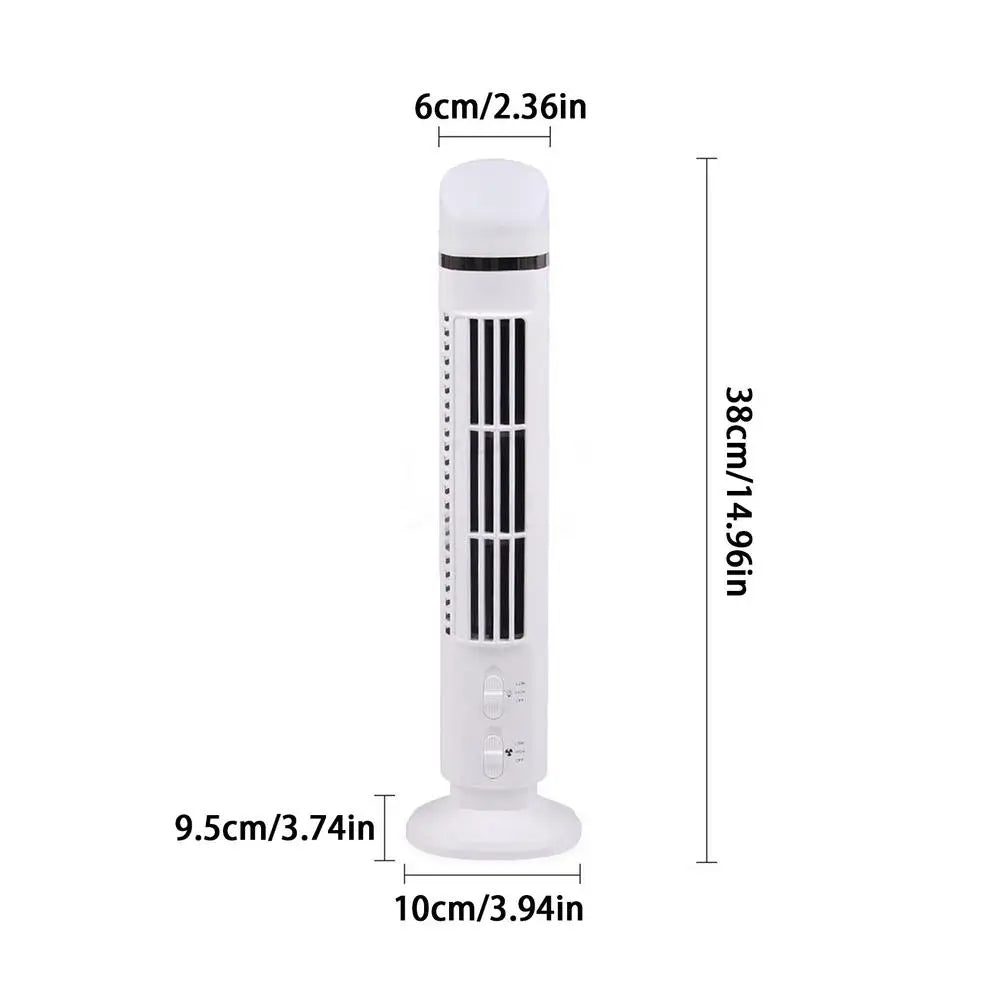 Portable Bladeless Tower Fan with Nightlight – USB & Battery Portable Tower Fan Axl White