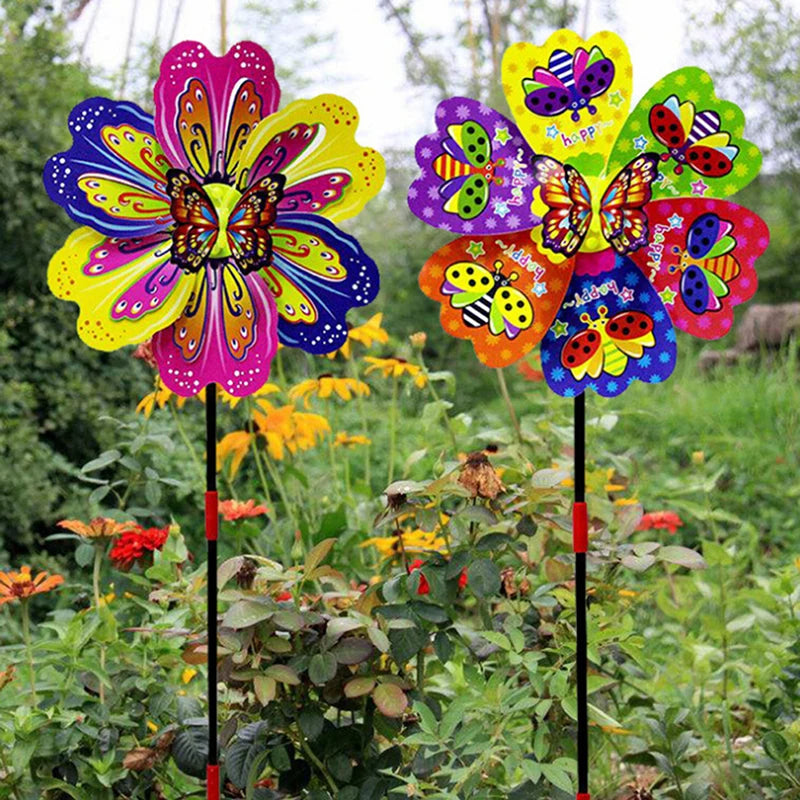 Butterfly Flower Wind Spinner – Colourful Garden Windmill Decor Garden Wind Spinner Axl Random 1PC