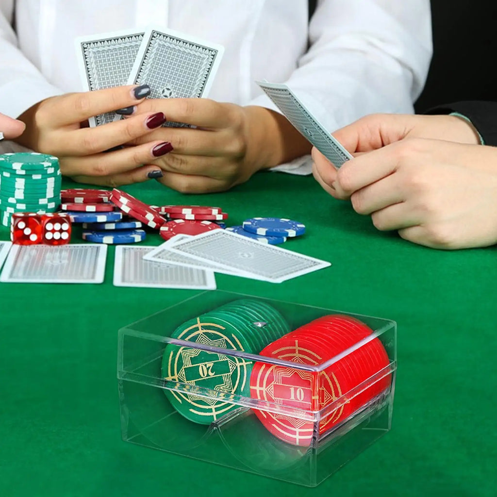 Acrylic Poker Chip Tray – 2-Slot Carrier Holds 40 Chips Poker Chip Tray Axl