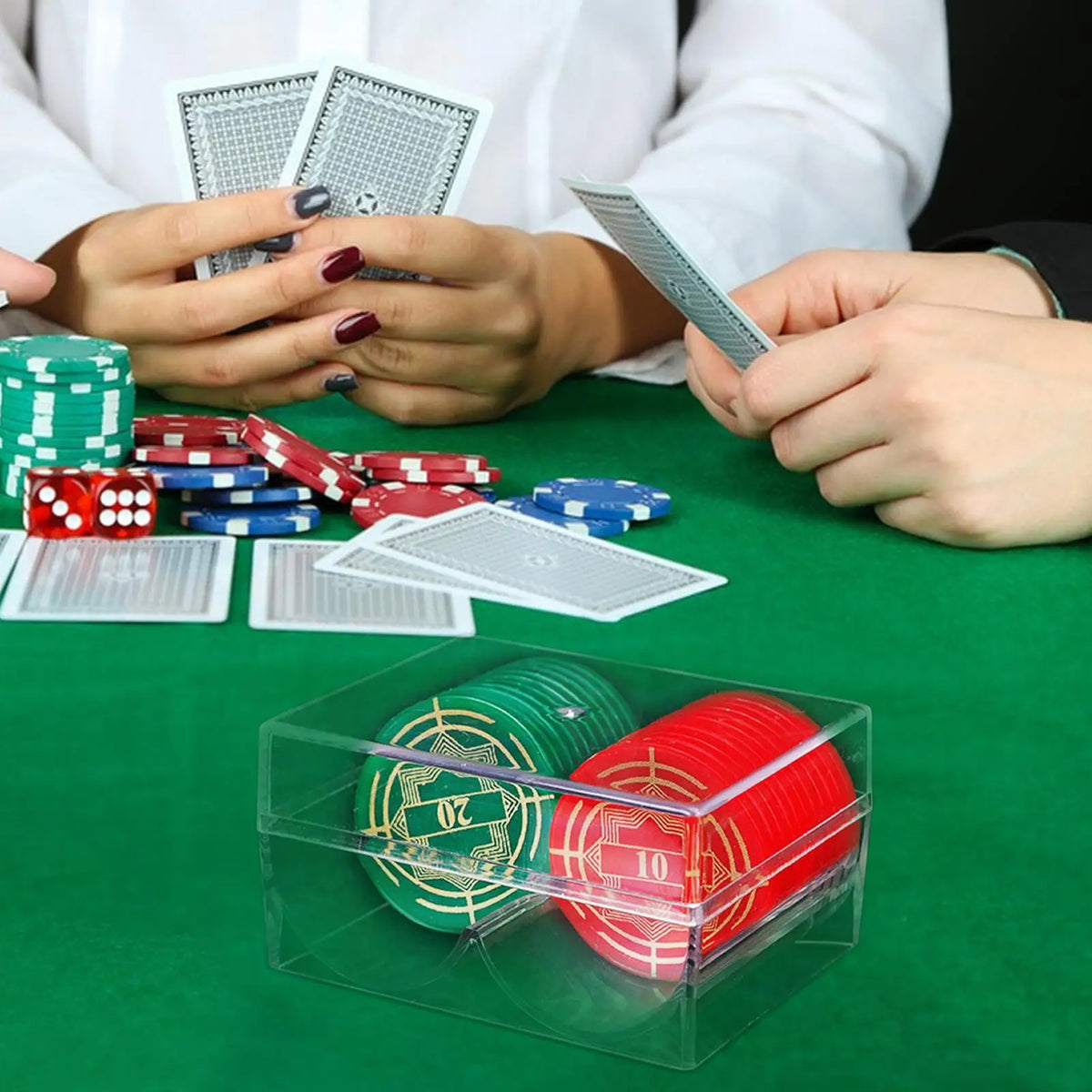 Acrylic Poker Chip Tray – 2-Slot Carrier Holds 40 Chips Poker Chip Tray Axl