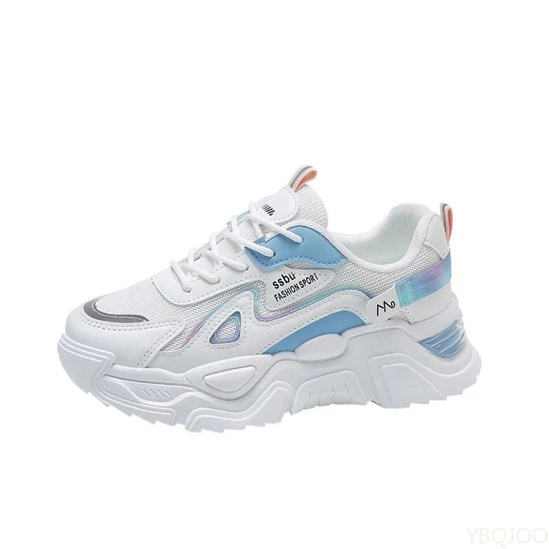 Women's Breathable Mesh Dad Sneakers – Lightweight Flat Lace-Up Women's Casual Sneakers Axl