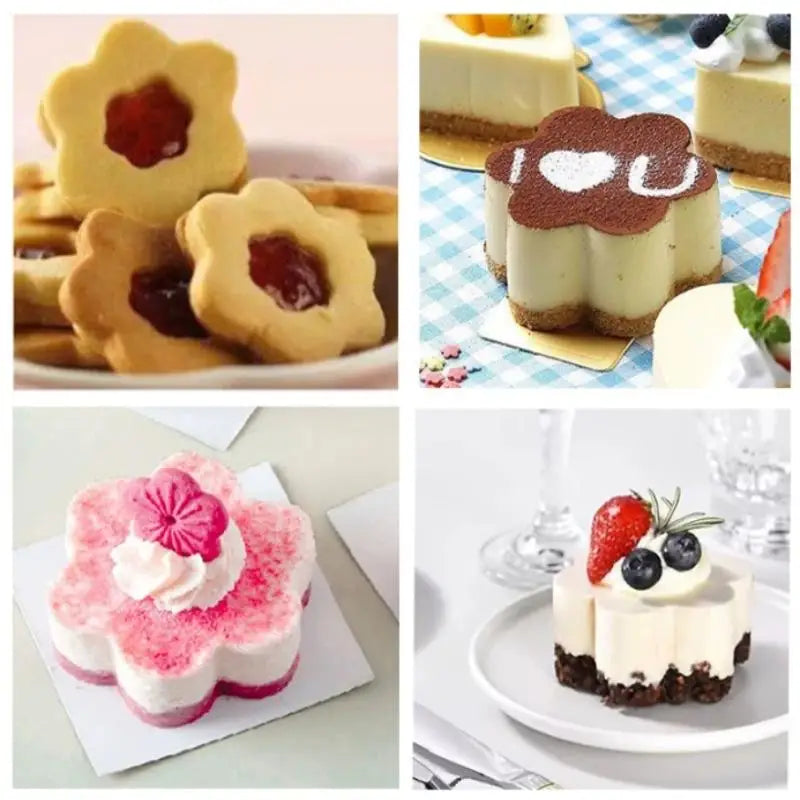 Flower Perforated Stainless Steel Tart Ring Baking Mold Tart Ring Mold Axl
