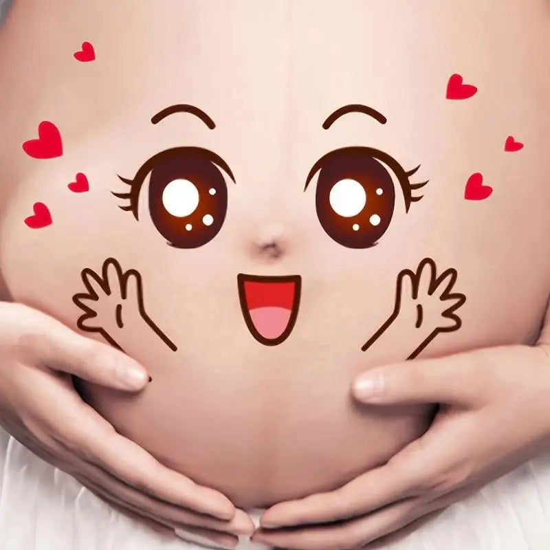 Maternity Belly Stickers 9pcs – Funny Pregnancy Bump Decals Pregnancy Photo Props Axl