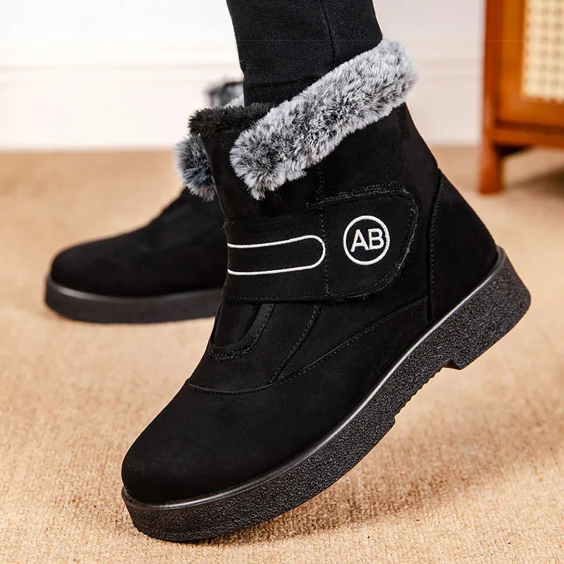 HAJINK Women's Faux Fur Ankle Snow Boots – Warm Winter Booties Women's Ankle Boots Axl