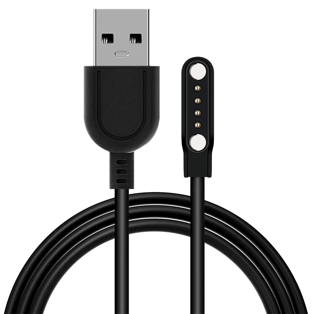 4-Pin Magnetic Smart Watch Charger Cable – GT88 KW18 KW88 Smart Watch Charger Axl Black
