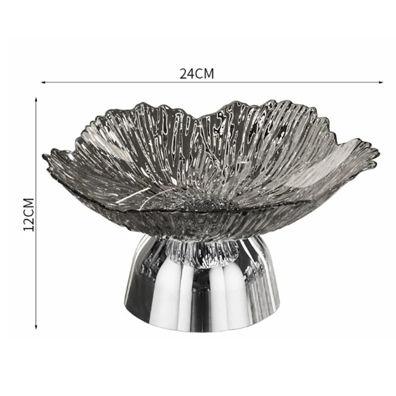 Transparent High-Foot Fruit Plate – Luxury Snack Display Tray Fruit Display Tray Axl
