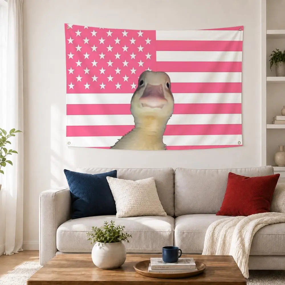 Funny Duck Art Flag – Indoor & Outdoor Banner Wall Decor Decorative Flag Axl