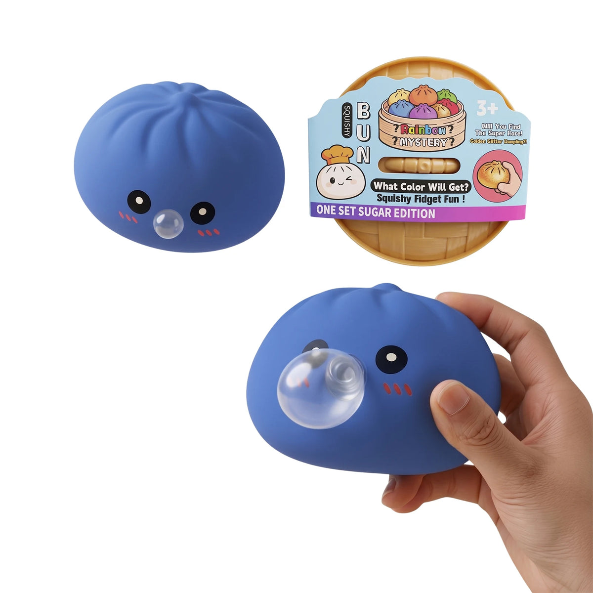 Dumpling Squishy Bubble Blowing Fidget Toy – Sensory Squeeze Sensory Squeeze Toy Axl Blue