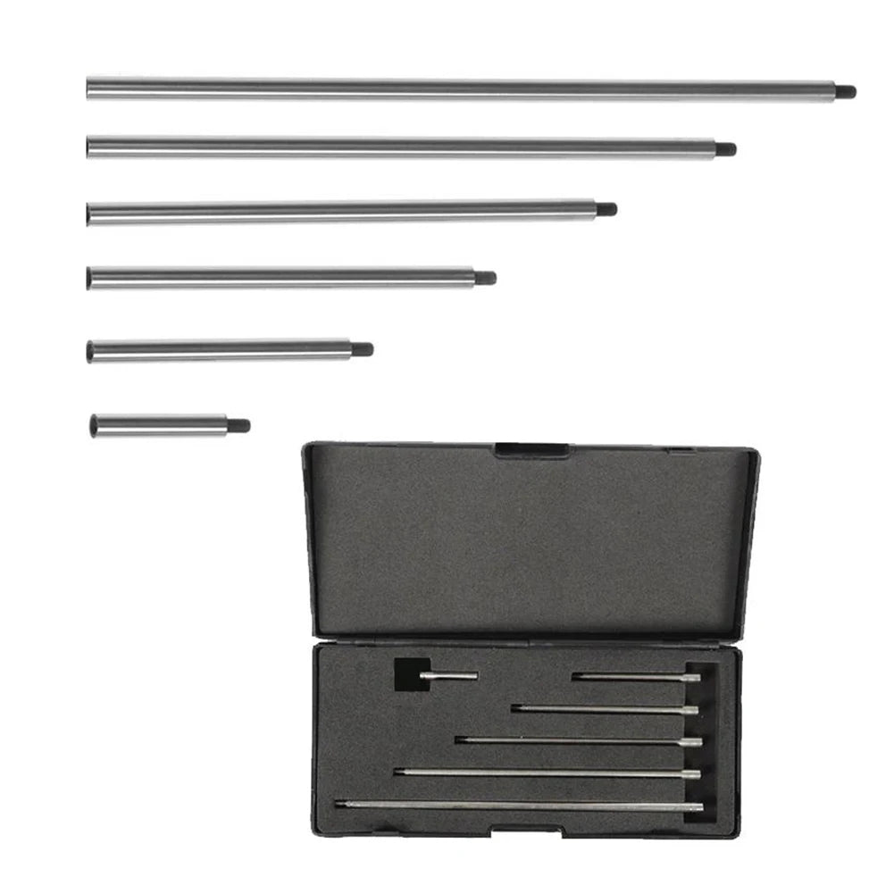 6-Pc Dial Indicator Extension Rod Set | M2.5 Thread 25–152mm Indicator Extension Rods Axl