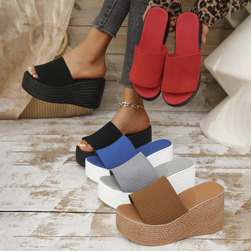 HAJINK Women's Slip-On Platform Sandals | Casual Roman Style Women's Platform Sandals Axl